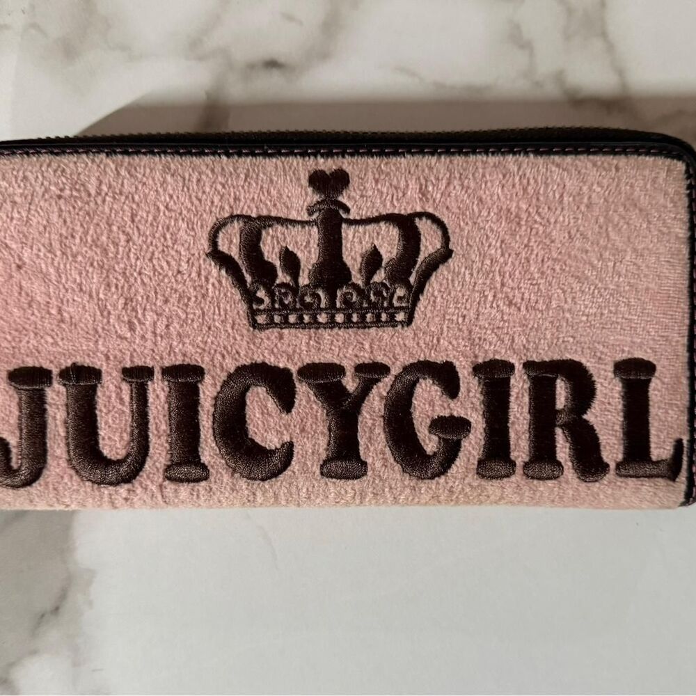 Y2K Vintage Baby Pink & Brown “JUICY GIRL” long wallet SOLD